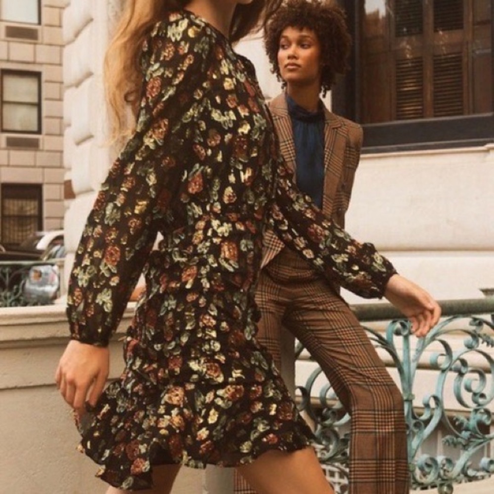 Veronica Beard Robin Foil Print Mini Dress